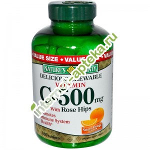     500    100  (Natures Bounty Vitamin C 500 mg with Rose Hips)