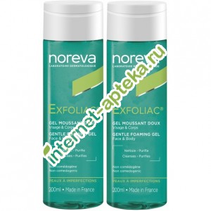         2   200  Noreva Exfoliac Gel Moussant Doux 2x200 ml (00353NAB)