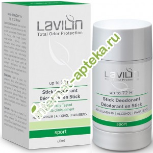    -  72  60  Hlavin Lavilin Total Odor Protection (TOP) Sport Stick Deodorant 72h (4104)