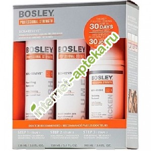 BOSLEY Система Оранжевая (набор) для истонченных окрашенных волос 400 мл (шампунь 150 мл,кондиционер 150 мл, уход 100 мл) Revive Haircare