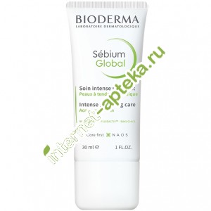 Биодерма Себиум Глобаль Интенсивный оздоравливающий уход 30 мл Bioderma Sebium Global Soin intense puriffant (028654)