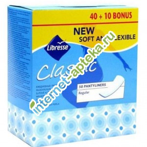 Libresse Прокладки Ежедневные Classic Regular Soft 40 штук (Либресс прокладки)