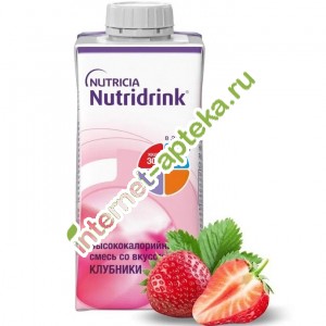Нутридринк смесь для энтерального питания со вкусом Клубники пакет 200 мл Nutridrink