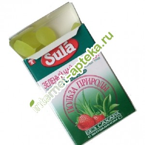 Sula (Зула) Леденцы диабетические Зеленый чай, Клубника, Алоэ 40 г. Sula (Зула) Леденцы диабетические Зеленый чай, Клубника, Алоэ 40 г.