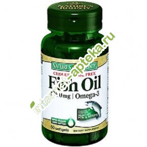 Нэйчес Баунти Рыбий жир Омега-3 1000 мг 50 капсул (Natures Bounty Fish Oil 1000 mg)