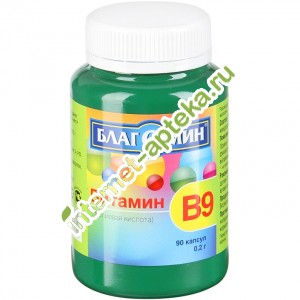 Благомин Витамин В9 (Фолиевая кислота) 500 мкг 90 капсул