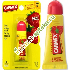 Carmex Бальзам для губ Клубничный вкус Strawberry 10 г. (Кармекс) Артикул 083078113318