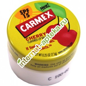 Carmex Бальзам для губ Вишневый в банке  Cherry Pot 7,5 г. (Кармекс) Артикул 083078011307