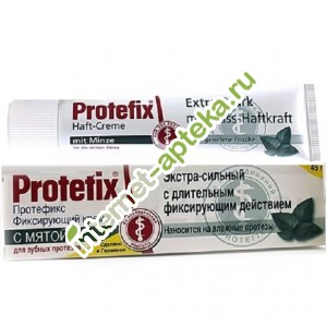 Протефикс крем фиксирующий для зубных протезов Экстра сильный Мята 40 мл Protefix
