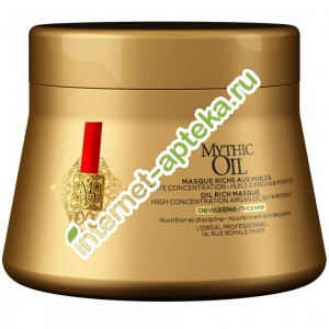Loreal Professional MYTHIC OIL Ìàñêà ÌÈÒÈÊ ÎÉË ïèòàòåëüíàÿ äëÿ ïëîòíûõ âîëîñ 200 ìë Ëîðåàëü (E1863800) Loreal Professional MYTHIC OIL Ìàñêà ÌÈÒÈÊ ÎÉË ïèòàòåëüíàÿ äëÿ ïëîòíûõ âîëîñ 200 ìë Ëîðåàëü (E1863800)