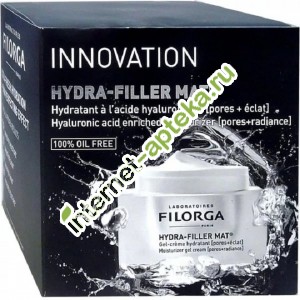 Филорга Гидра-Филлер МАТ Гель-крем для лица матирующий увлажняющий 50 мл Filorga Hydra-Filler Mat Gel-creme Hydratant (pores+eclat)