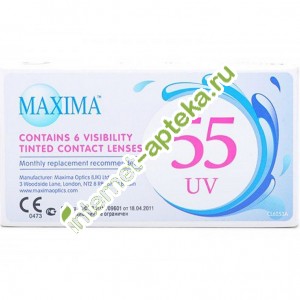 Maxima 55 UV Линзы контактные Кривизна 8,6 Оптическая сила (-5,75) 6 штук (Максима 55)