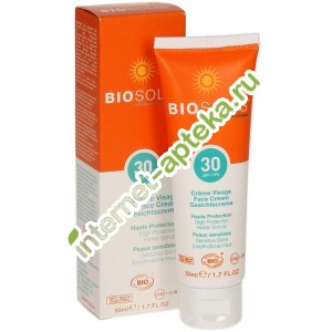 Биосолис Крем для лица солнцезащитный SPF30 50 мл Biosolis Lait Solaire Creme Visage Face Cream (2950)
