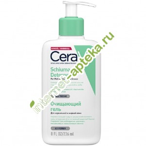 ЦераВе Гель очищающий для нормальной и жирной кожи лица и тела 236 мл CeraVe Foaming facial cleanser for normal and oily skin (098222)