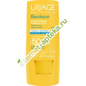 Урьяж Барьесан Стик солнцезащитный невидимый для чувствительных зон SPF50+ 8 г. Uriage Bariesun Stick Invisible Tres Haute Protection (UB4230)