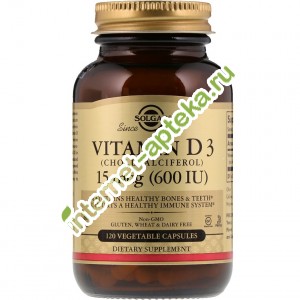 Солгар Витамин D3 600 МЕ 120 капсул Solgar vitamin d3 600 iu