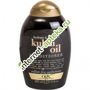 OGX Кондиционер для волос для увлажнения и гладкости с маслом гавайского ореха (кукуи) 385 мл (ОГХ)