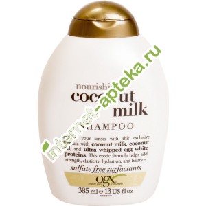 OGX Шампунь для волос питательный с кокосовым молочком 385 мл (ОГХ)