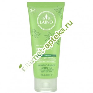 Laino Шампунь для волос, лица и тела 3в1 Зеленый чай 200 мл Лайно (602678)