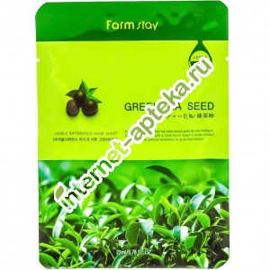           23  FarmStay Visible Difference Mask Sheet Greentea Seed (7287188)