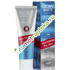 Global white Паста зубная Отбеливающая Максимальное сияние Max Shine 100 мл (Глобал Вайт)