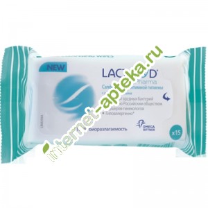 Лактацид Фарма Салфетки влажные для интимной гигиены с тимьяном 15 штук Lactacyd