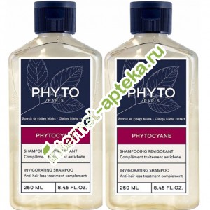 Фитосольба ФИТОЦИАН Шампунь укрепляющий против выпадения волос НАБОР 2 штуки по 250 мл Phytosolba Phytocyane Revitalizing shampoo PHYTO (Р6310NAB)