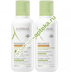 А-Дерма Экзомега Контрол Крем смягчающий НАБОР 2 Упаковки по 400 мл A-Derma Exomega Control Emollient Cream (C26019NAB)