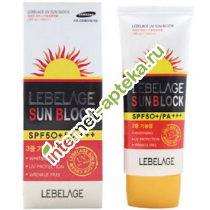 Лебелейдж Крем для лица Солнцезащитный SPF50+ PA+++ 70 мл Lebelage UV Sun Block SPF 50+-PA+++ 70 ml (114521)