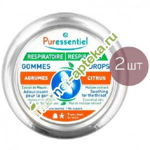 Пюресансьель Пастилки смягчающие для горла НАБОР 2 упаковки по 45 г. Puressentiel Puressentiel Respiratory Throat Drops (К0004)