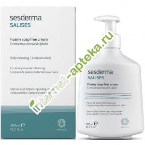 Сесдерма Салисес Крем пенящийся для умывания для лица и тела 300 мл Sesderma Salises Facial body foamy soap-free cream (40000053)