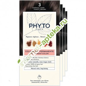 Фитосольба ФИТОКОЛОР 3 Краска для волос Темный шатен НАБОР (4 ШТУКИ) Phytosolba Phyto Color Dark Brown PHYTO (РH10017A99926NAB)