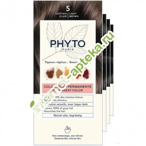 Фитосольба ФИТОКОЛОР 5 Краска для волос Светлый шатен НАБОР (4 ШТУКИ) Phytosolba Phyto Color PHYTO (PH10020A99926NAB)