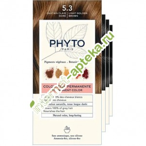 Фитосольба ФИТОКОЛОР 5.3 Краска для волос Светлый золотистый шатен НАБОР (4 ШТУКИ) Phytosolba Phyto Color PHYTO (РH100221A99926NAB)