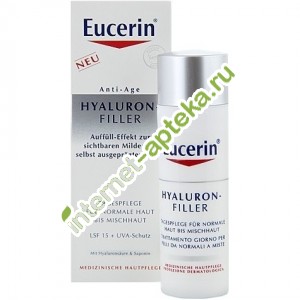 Эуцерин Гиалурон Филлер Крем для лица дневной уход для нормальной и комбинированной кожи SPF15 50 мл Eucerin Hyaluron Filler (63924)