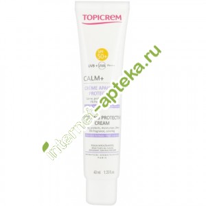 Топикрем Калм+ Крем для лица Успокаивающий Защитный SPF50+ 40 мл Topicrem Calm+ Soothing Protective Cream (Т1518092)