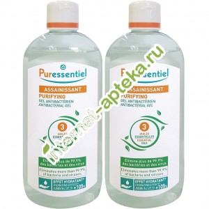 Пюресансьель Набор (Гель антибактериальный 3 эфирных масла 250 мл 2 штуки) Puressentiel Antibacterien Gel Hydro Alcoolique (К0009)