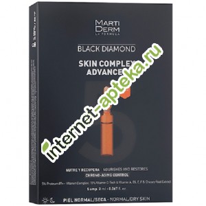 MartiDerm Ампулы для лица для нормальной и сухой кожи Блэк даймонд Скин Комплекс ADVANCED 5 ампул по 2 мл Мартидерм Martiderm Black Diamond Skin Complex ADVANCED