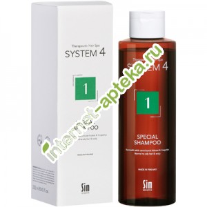 Система 4 Шампунь 1 для нормальной и жирной кожи головы 75 мл System 4 Special shampoo 1