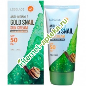           SPF50+ PA+++ 70  Lebelage Anti-Wrinkle Gold Snail Sun Cream SPF50+ PA+++ 70 ml (114675)