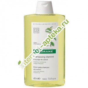 Клоран Шампунь для волос с мякотью ЦИТРОНА тонизирующий для частого применения 400 мл Klorane Shampoo with citrus pulp (02748)